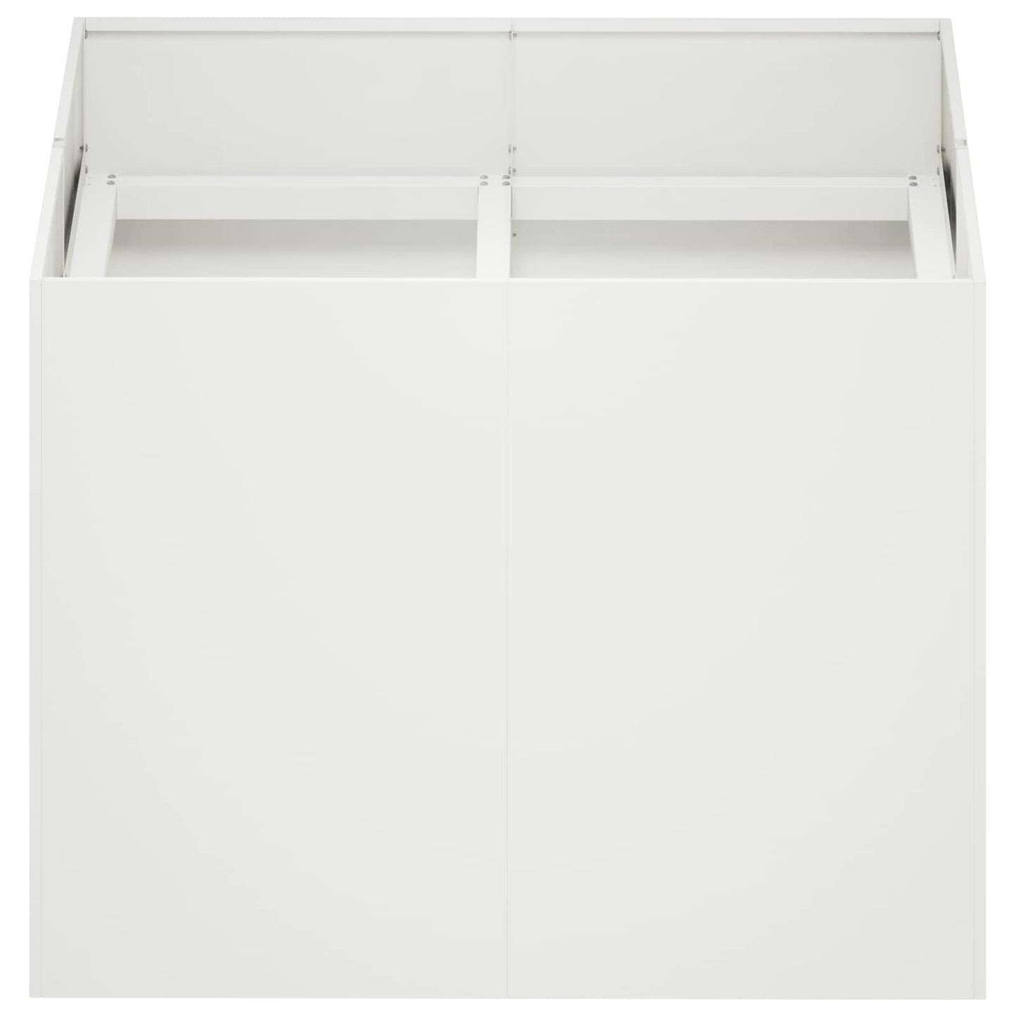 vidaXL Γλάστρα Κήπου Λευκό 80 x 80 x 60 εκ. Ψυχρής έλασης χάλυβας