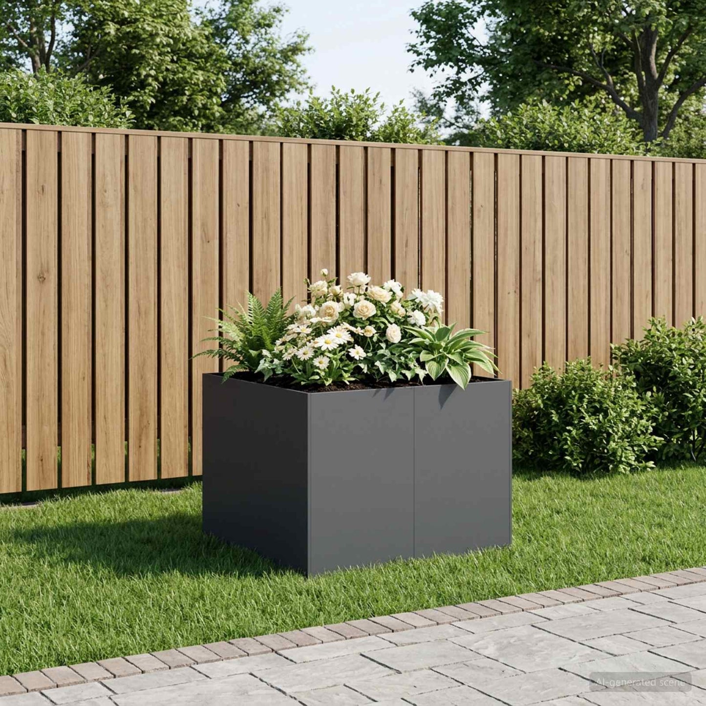 vidaXL Γλάστρα Κήπου Ανθρακί 80 x 80 x 60 εκ. Ψυχρής έλασης χάλυβας