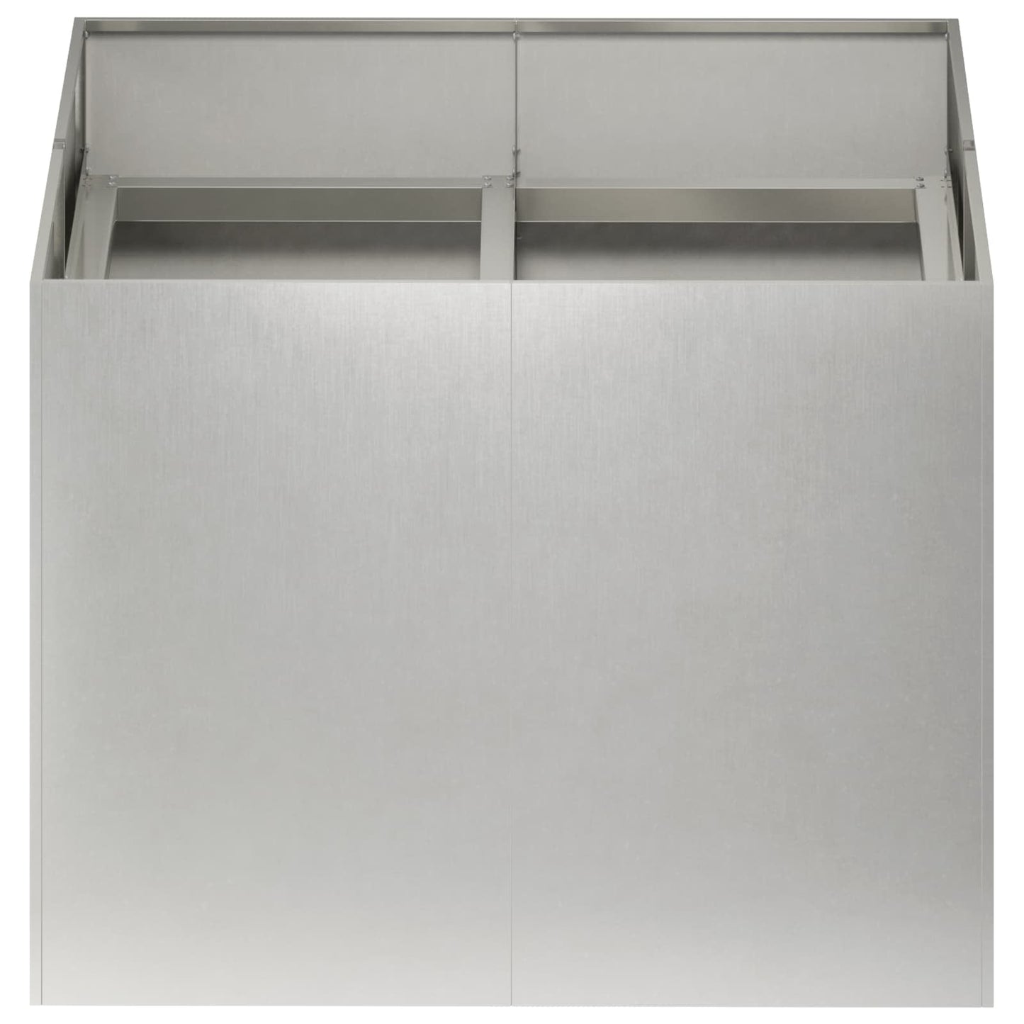 vidaXL Γλάστρα Κήπου Ασημί 80 x 80 x 60 εκ. Ανοξείδωτο Ατσάλι