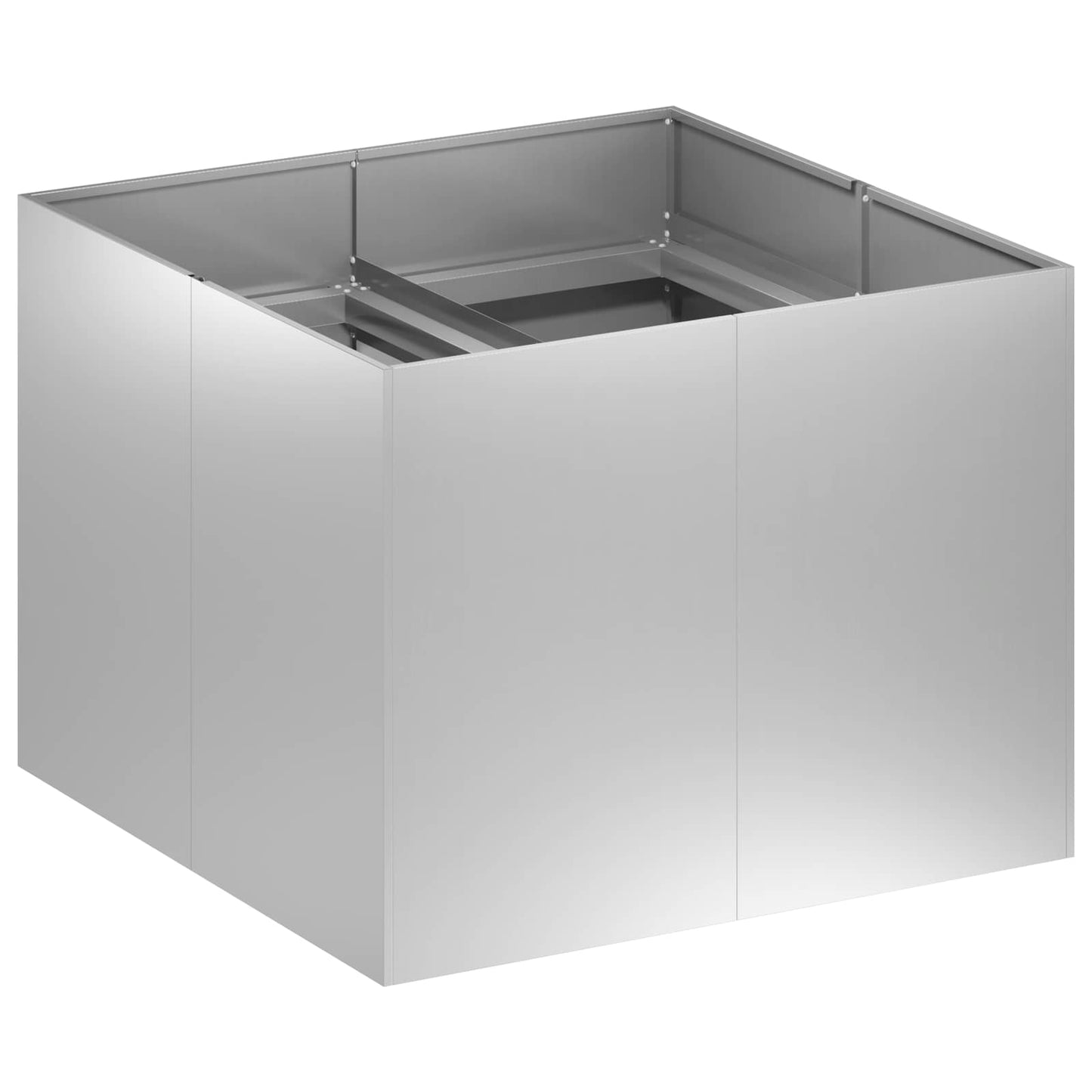 vidaXL Γλάστρα Κήπου Ασημί 80 x 80 x 60 εκ. Γαλβανισμένος Χάλυβας