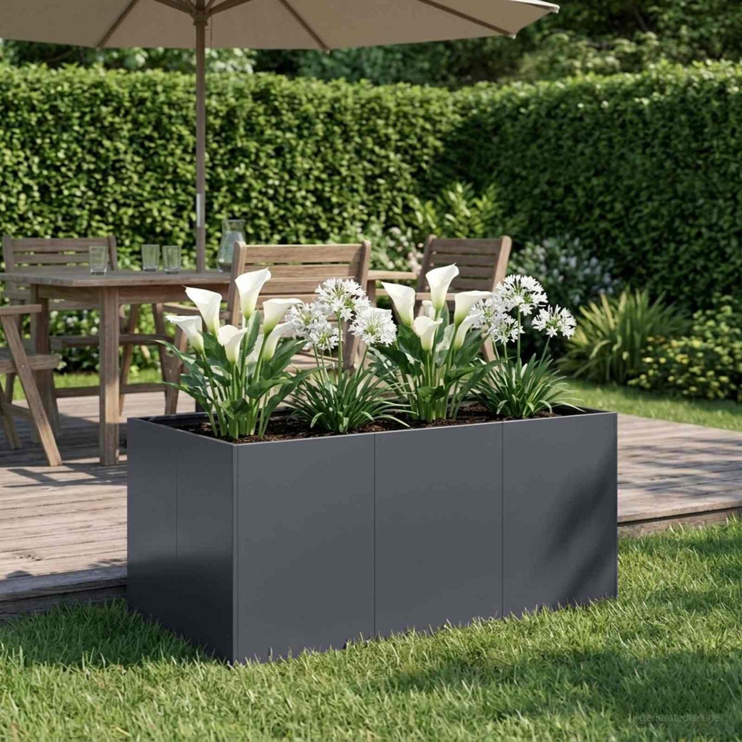 vidaXL Γλάστρα Κήπου Ανθρακί 120 x 80 x 60 εκ Ψυχρής έλασης χάλυβας