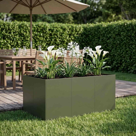 vidaXL Γλάστρα Κήπου Λαδί 120 x 80 x 60 εκ Ψυχρής έλασης χάλυβας