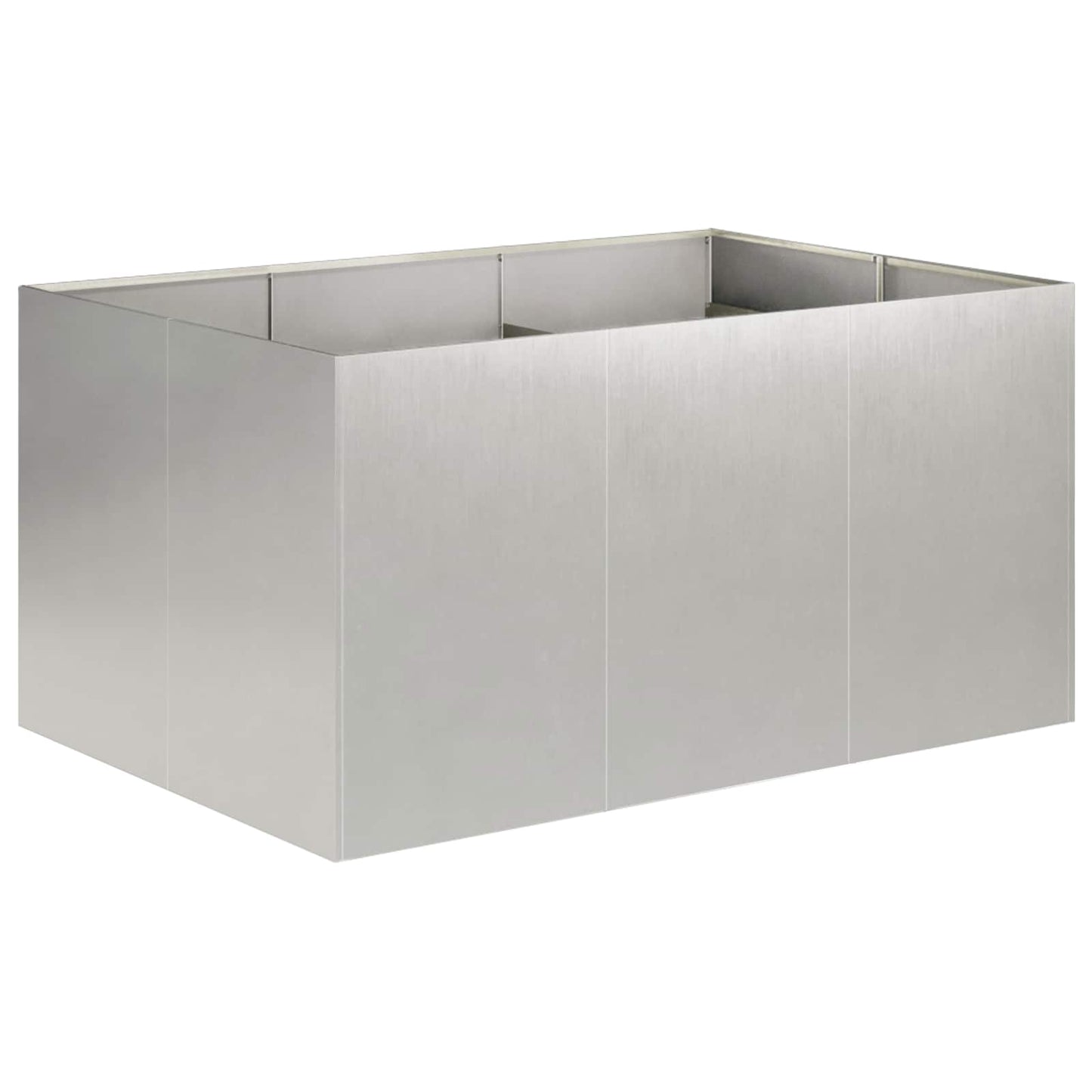 vidaXL Γλάστρα Κήπου Ασημί 120 x 80 x 60 εκ Ανοξείδωτο Ατσάλι