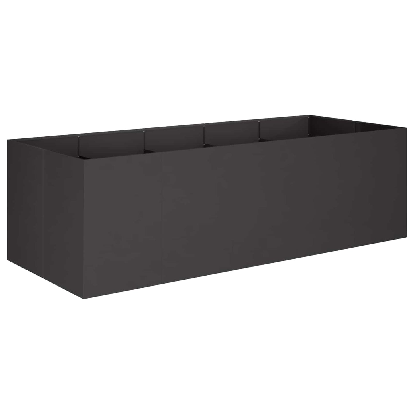 vidaXL Γλάστρα Κήπου Μαύρο 200 x 80 x 60 εκ Ψυχρής έλασης χάλυβας