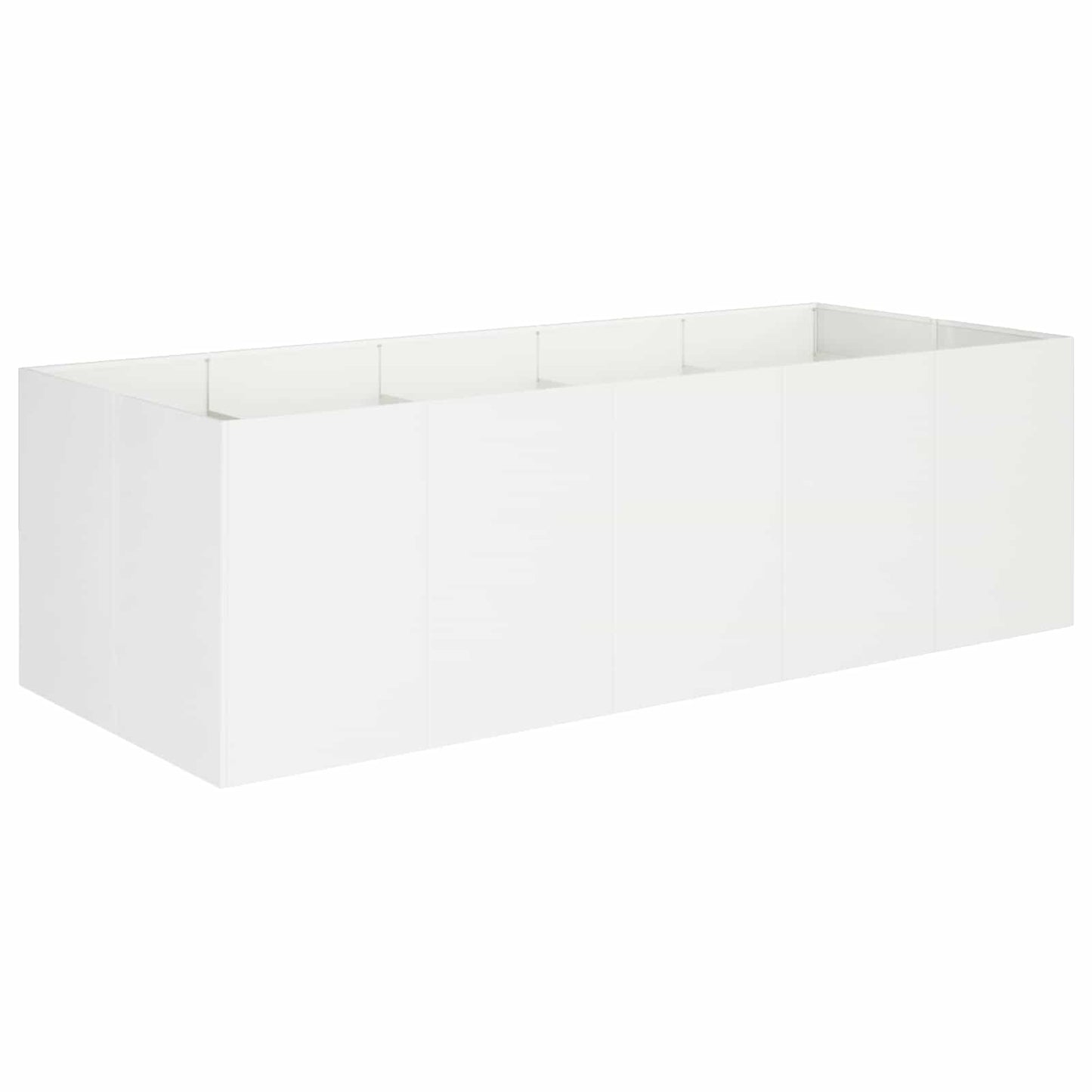 vidaXL Γλάστρα Κήπου Λευκό 200 x 80 x 60 εκ Ψυχρής έλασης χάλυβας