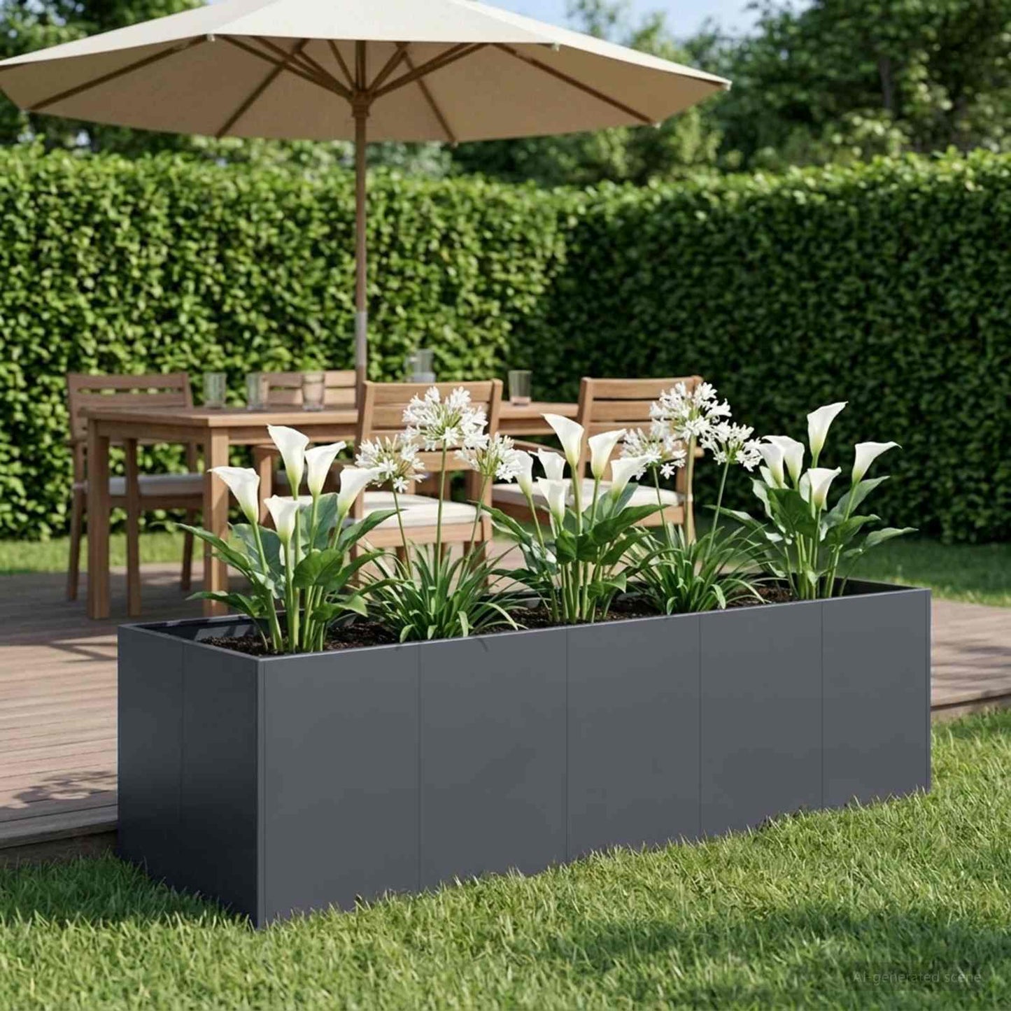 vidaXL Γλάστρα Κήπου Ανθρακί 200 x 80 x 60 εκ Ψυχρής έλασης χάλυβας