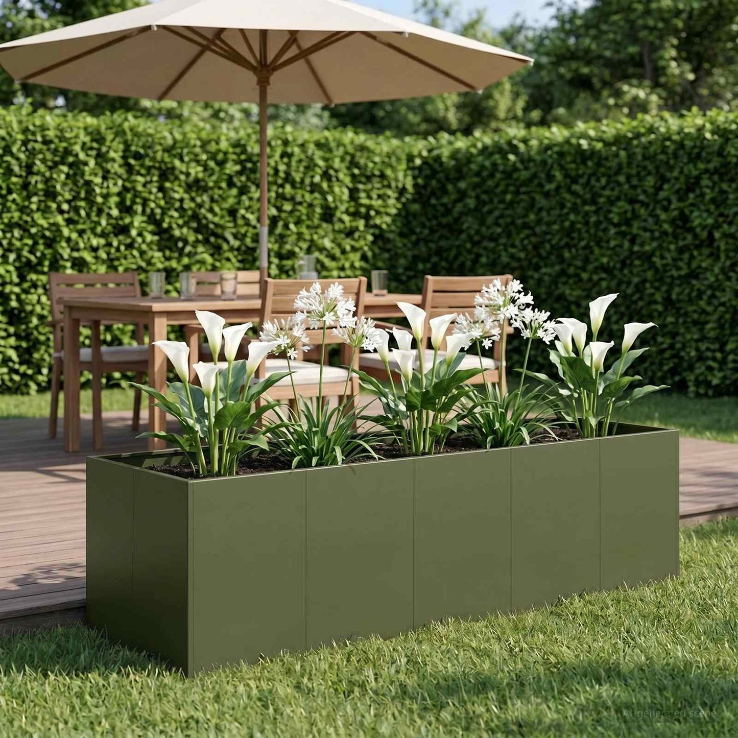 vidaXL Γλάστρα Κήπου Λαδί 200 x 80 x 60 εκ Ψυχρής έλασης χάλυβας