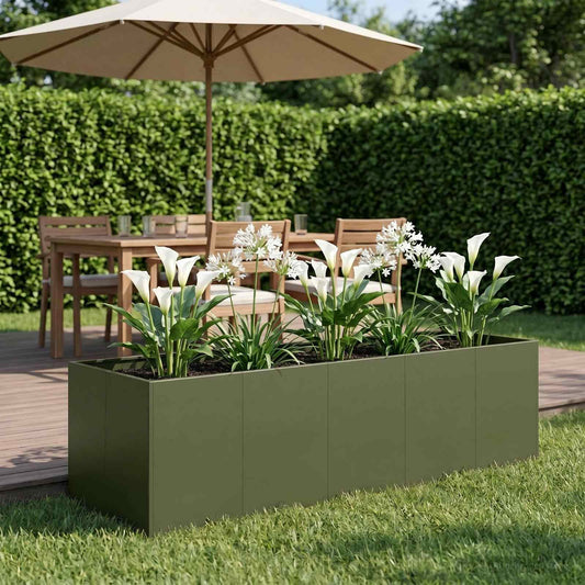 vidaXL Γλάστρα Κήπου Λαδί 200 x 80 x 60 εκ Ψυχρής έλασης χάλυβας