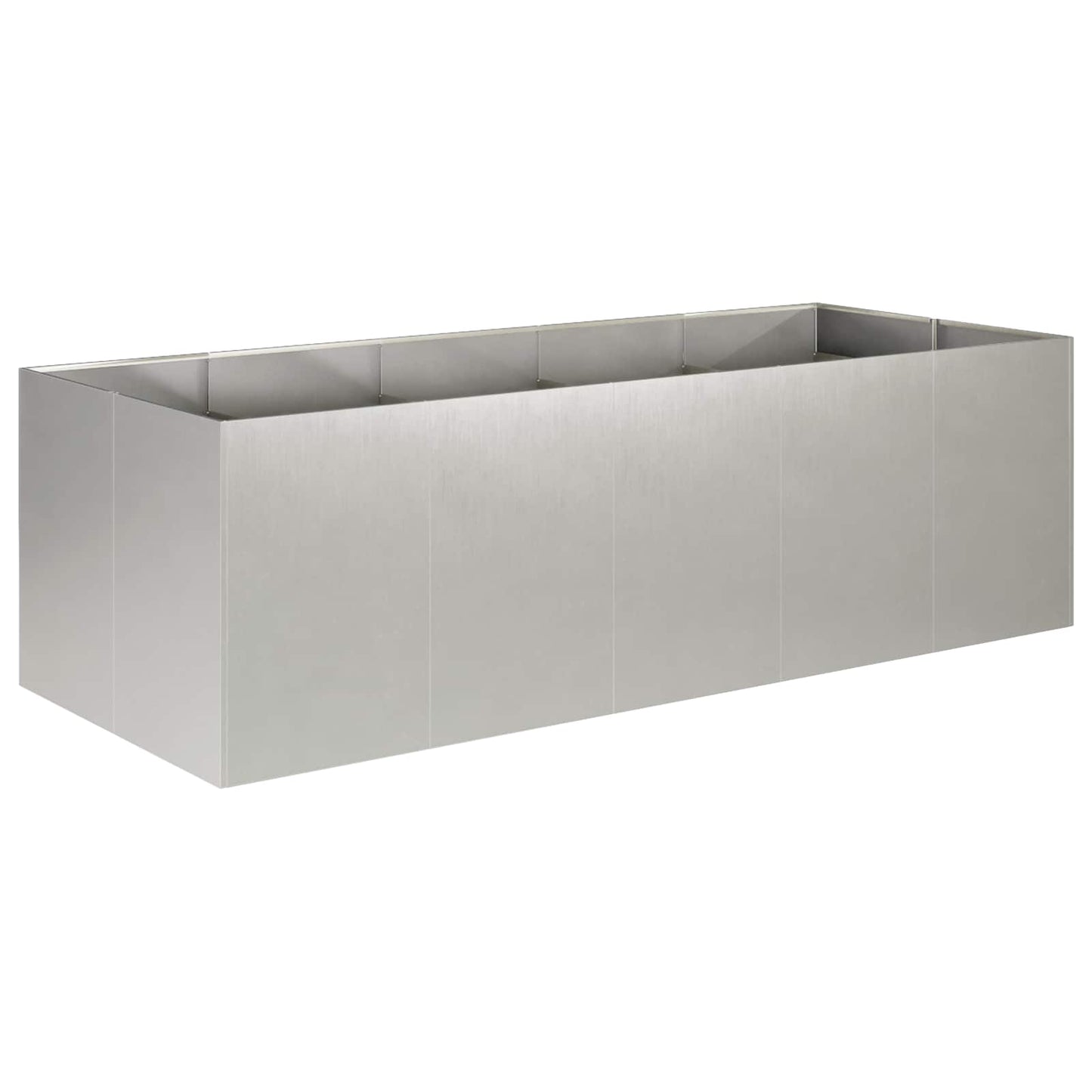 vidaXL Γλάστρα Κήπου Ασημί 200 x 80 x 60 εκ Ανοξείδωτο Ατσάλι