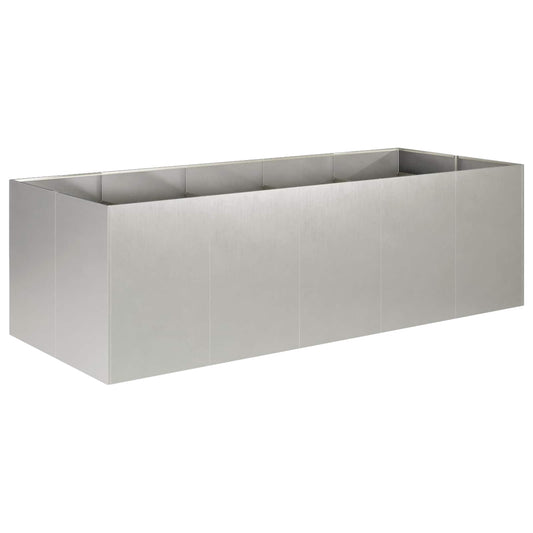 vidaXL Γλάστρα Κήπου Ασημί 200 x 80 x 60 εκ Ανοξείδωτο Ατσάλι