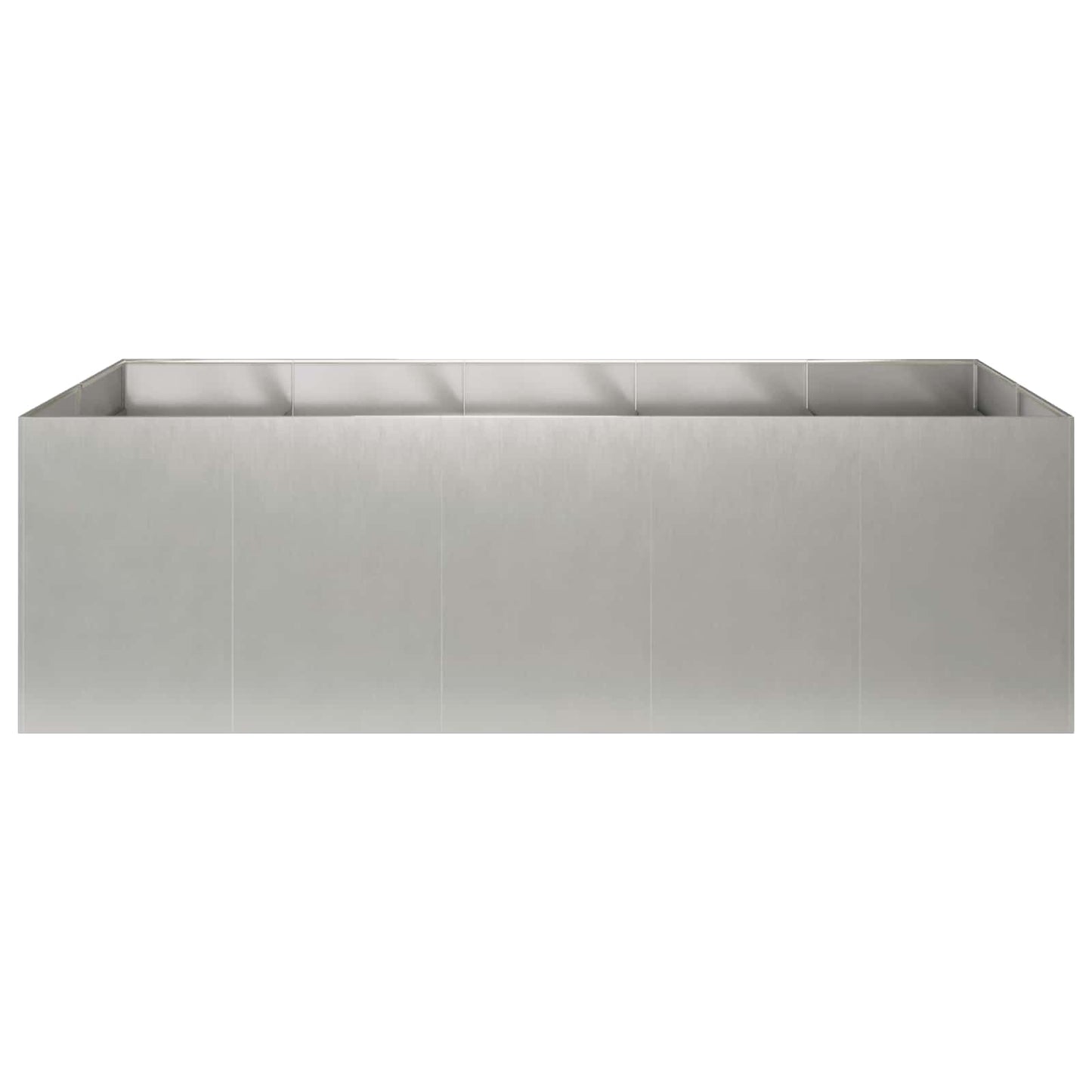 vidaXL Γλάστρα Κήπου Ασημί 200 x 80 x 60 εκ Ανοξείδωτο Ατσάλι