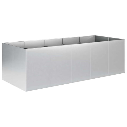 vidaXL Γλάστρα Κήπου Ασημί 200 x 80 x 60 εκ Γαλβανισμένος Χάλυβας