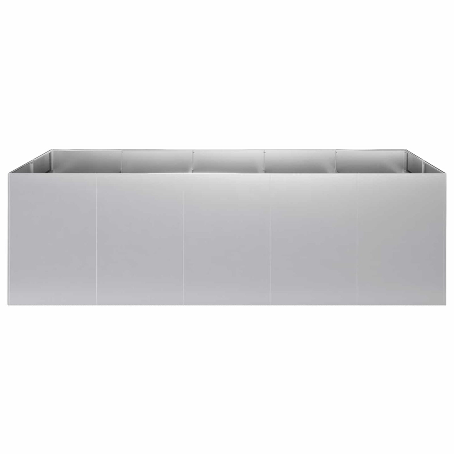 vidaXL Γλάστρα Κήπου Ασημί 200 x 80 x 60 εκ Γαλβανισμένος Χάλυβας