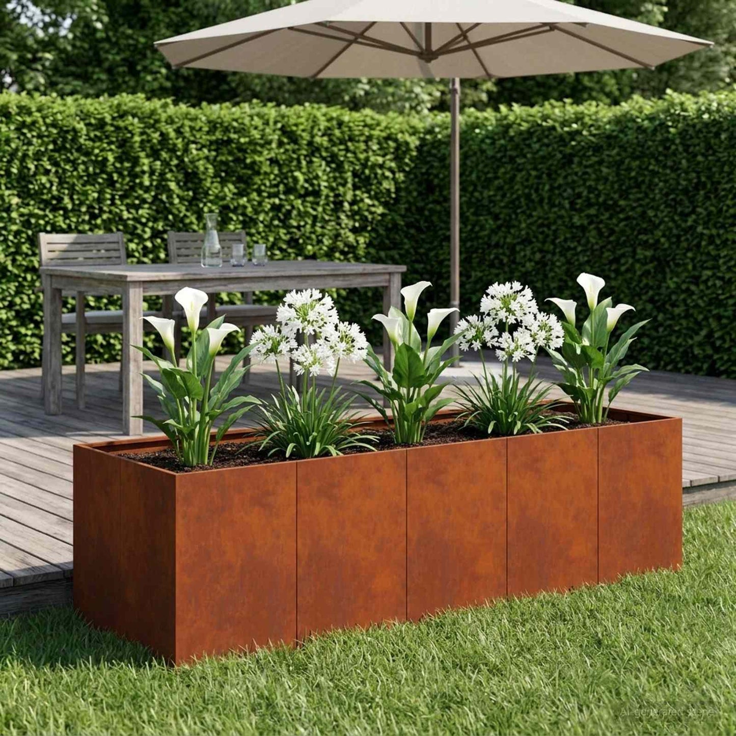 vidaXL Γλάστρα Κήπου Σκ rusty 200 x 80 x 60 εκ
