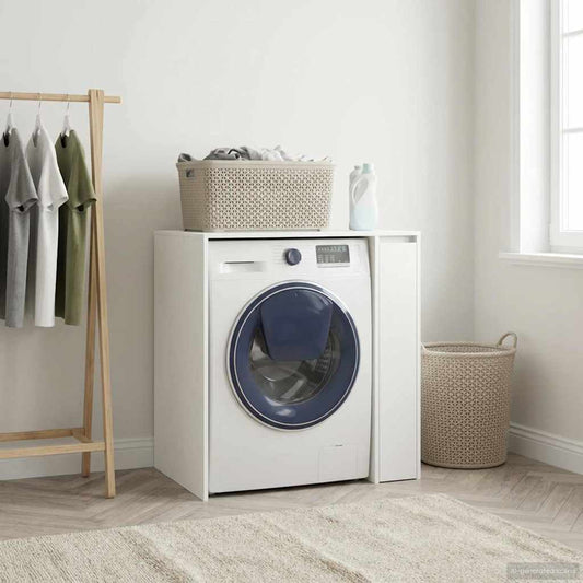 vidaXL Ντουλάπα Πλυντηρίου Λευκό 87 x 60 x 89 εκ Επεξεργασμένο ξύλο