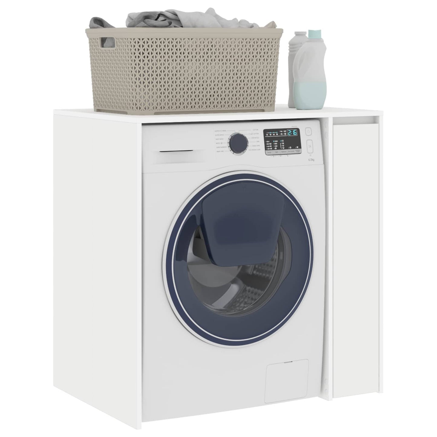 vidaXL Ντουλάπα Πλυντηρίου Λευκό 87 x 60 x 89 εκ Επεξεργασμένο ξύλο