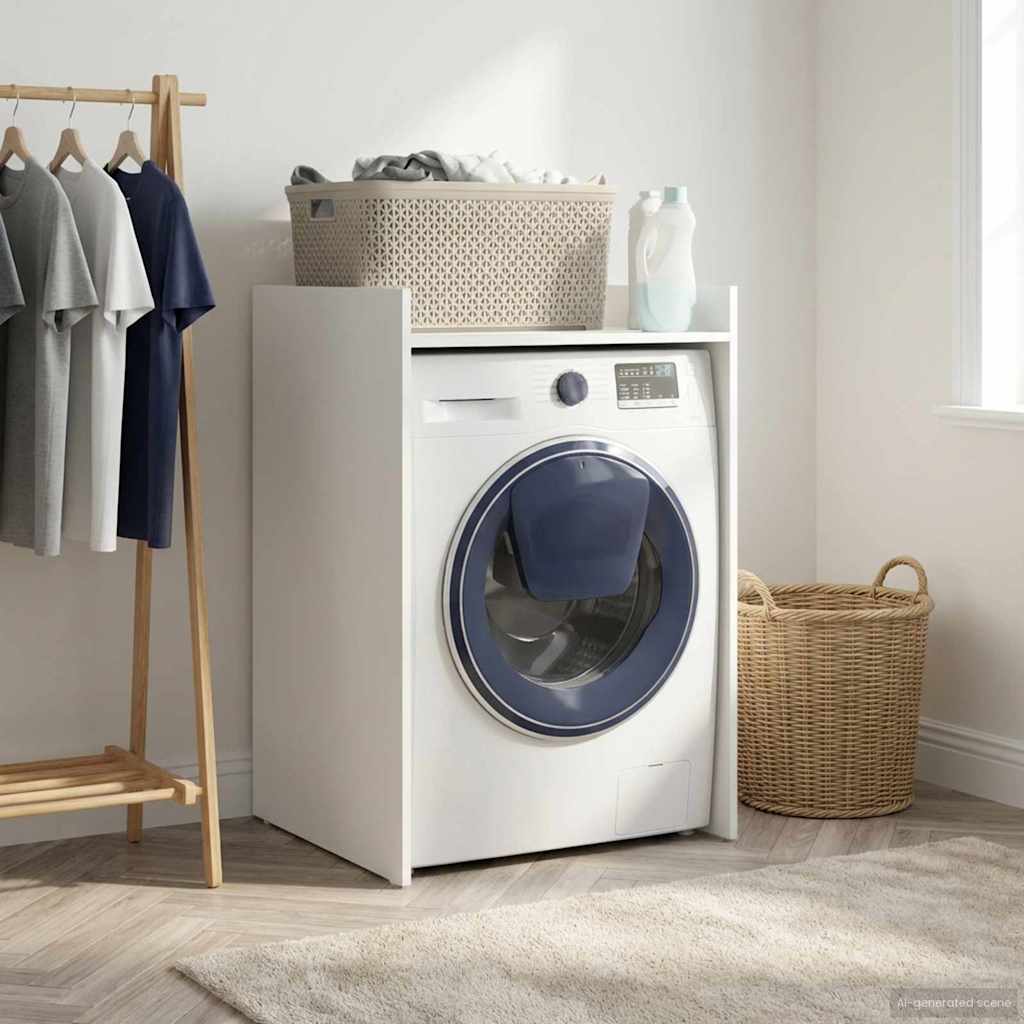 vidaXL Ντουλάπα Πλυντηρίου Λευκό 67,5 x 62 x 97 εκ Επεξεργασμένο ξύλο