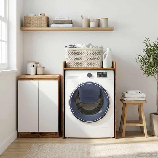 vidaXL Ντουλάπα Πλυντηρίου με αποθήκευση Παλιό ξύλο 67,5 x 62 x 97 εκ