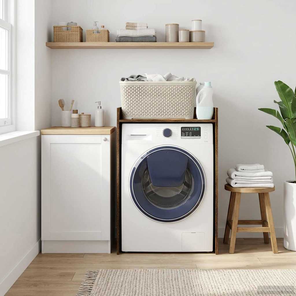 vidaXL Ντουλάπα Πλυντηρίου Καπνιστό Δρύς 67,5 x 48 x 97 εκ