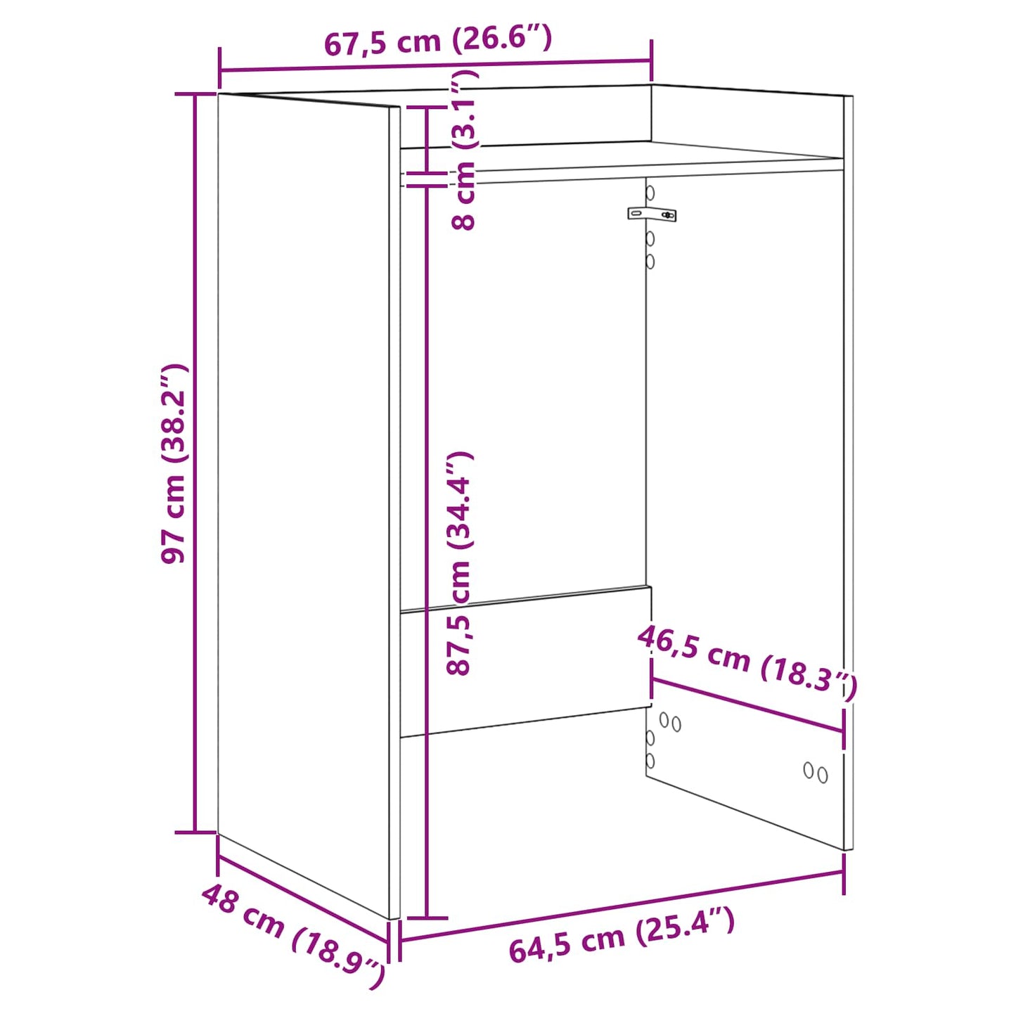 vidaXL Ντουλάπα Πλυντηρίου Καπνιστό Δρύς 67,5 x 48 x 97 εκ