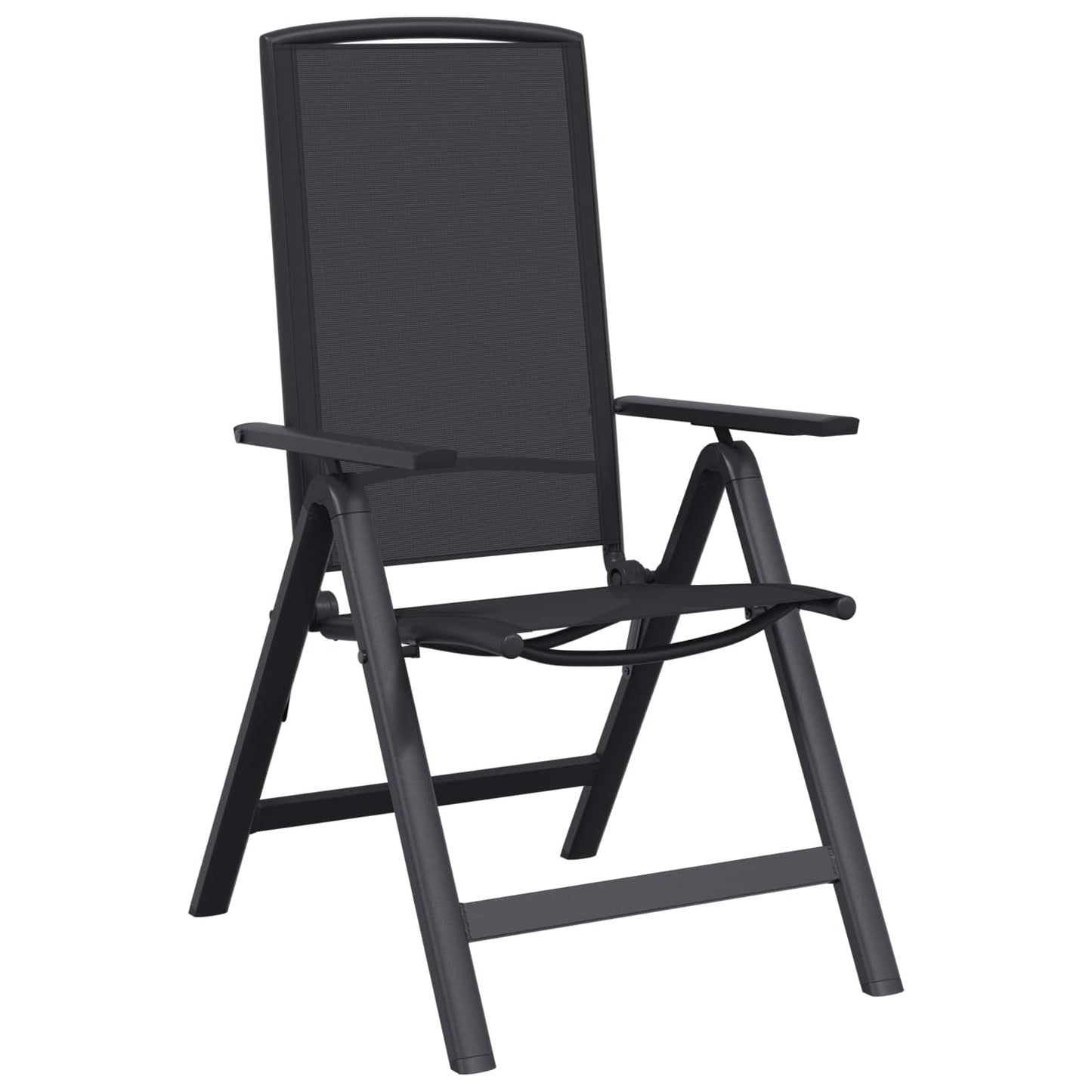 vidaXL Ανακλινόμενες καρέκλες κήπου 2 pcs Μαύρο 58 x 71 x 112 εκ.