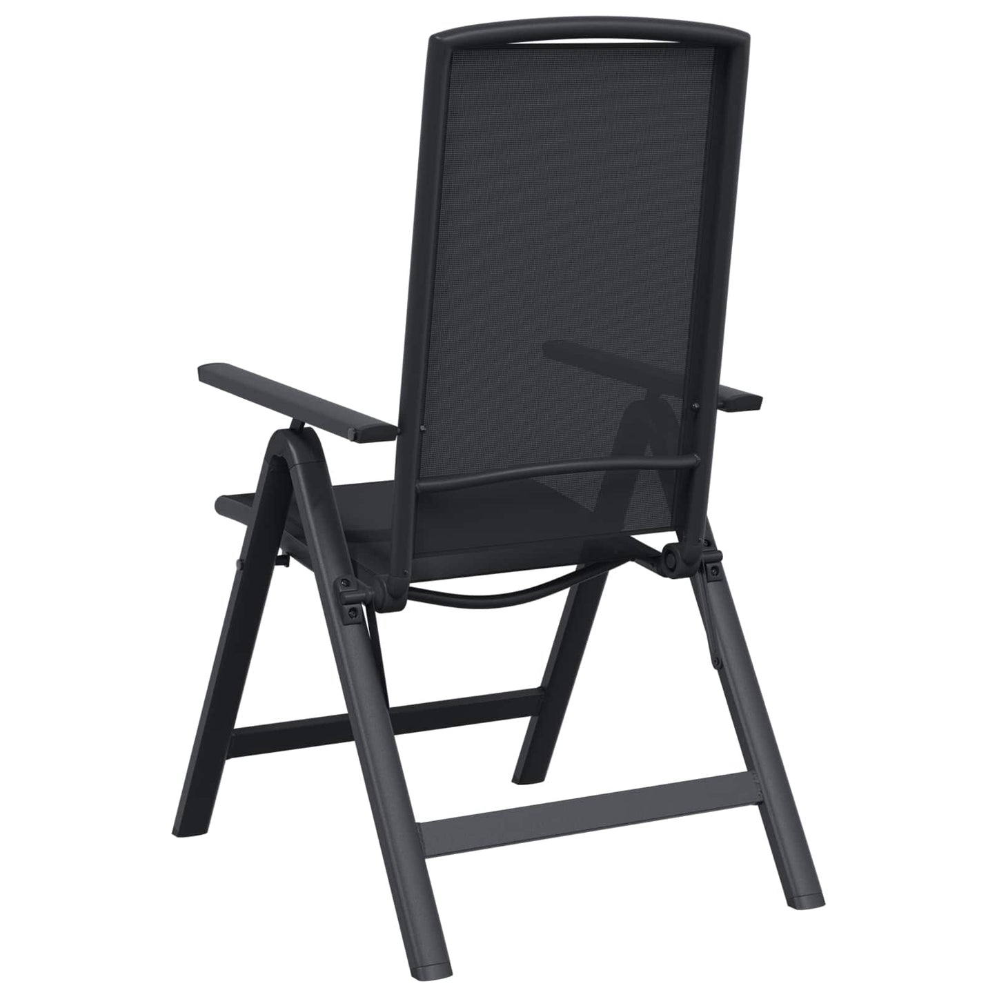 vidaXL Ανακλινόμενες καρέκλες κήπου 2 pcs Μαύρο 58 x 71 x 112 εκ.