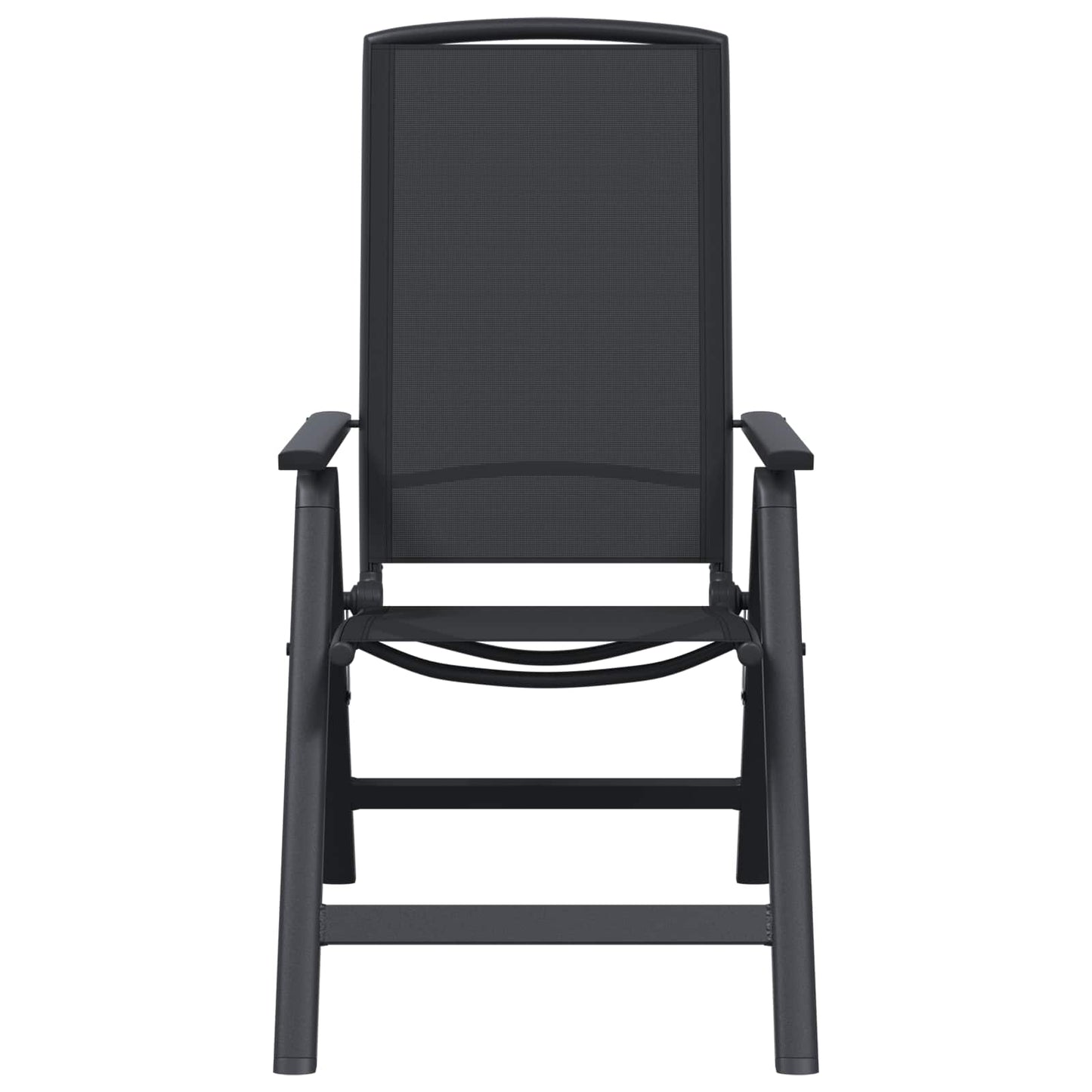 vidaXL Ανακλινόμενες καρέκλες κήπου 2 pcs Μαύρο 58 x 71 x 112 εκ.