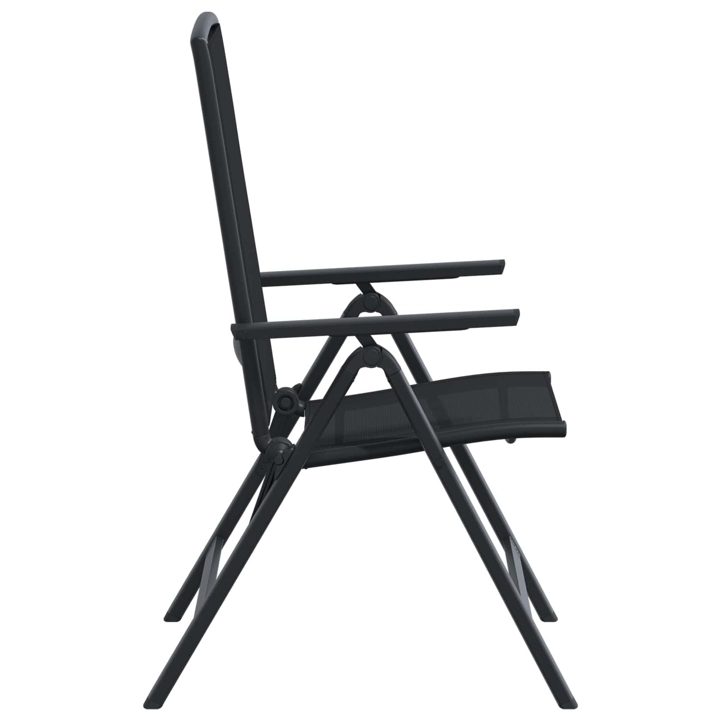 vidaXL Ανακλινόμενες καρέκλες κήπου 2 pcs Μαύρο 58 x 71 x 112 εκ.