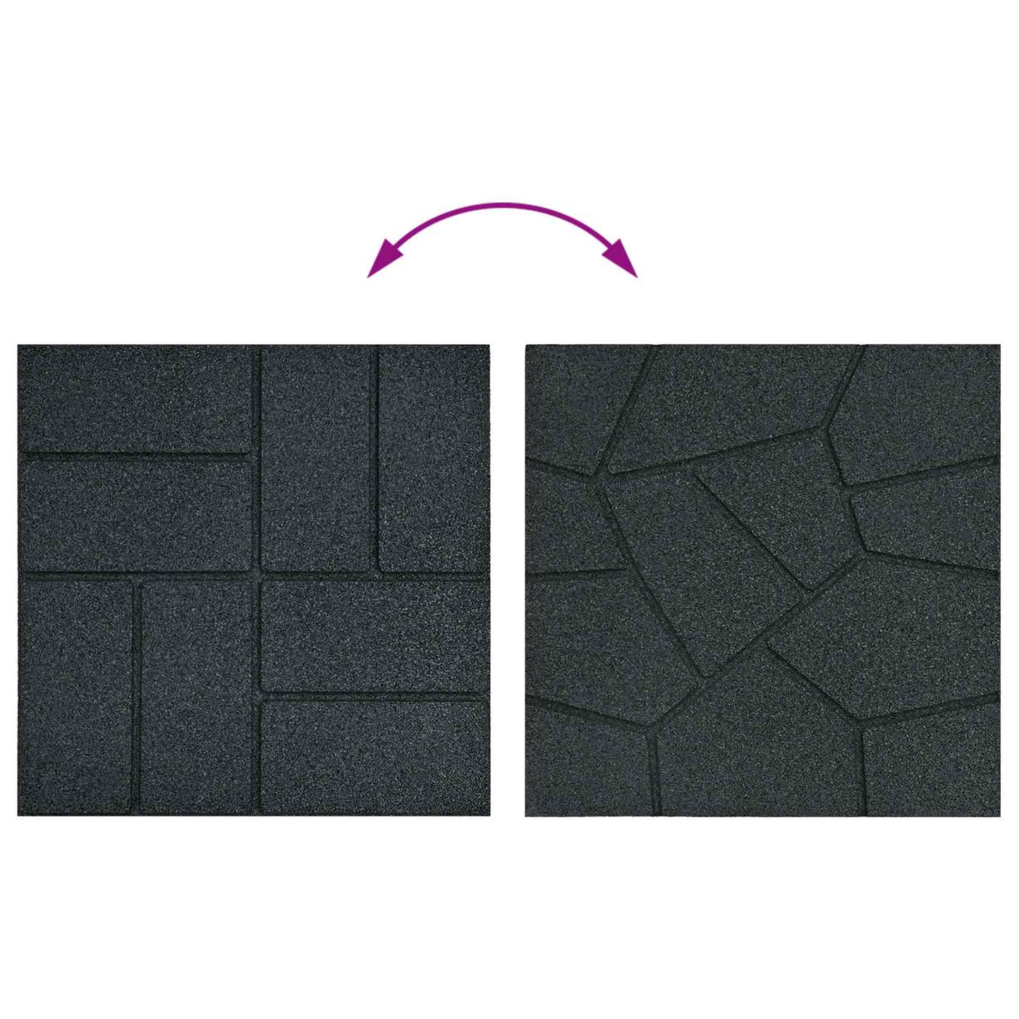 vidaXL Πέτρα βήματος 6 pcs Μαύρο 40,5 x 40,5 x 2 εκ. Λάστιχο