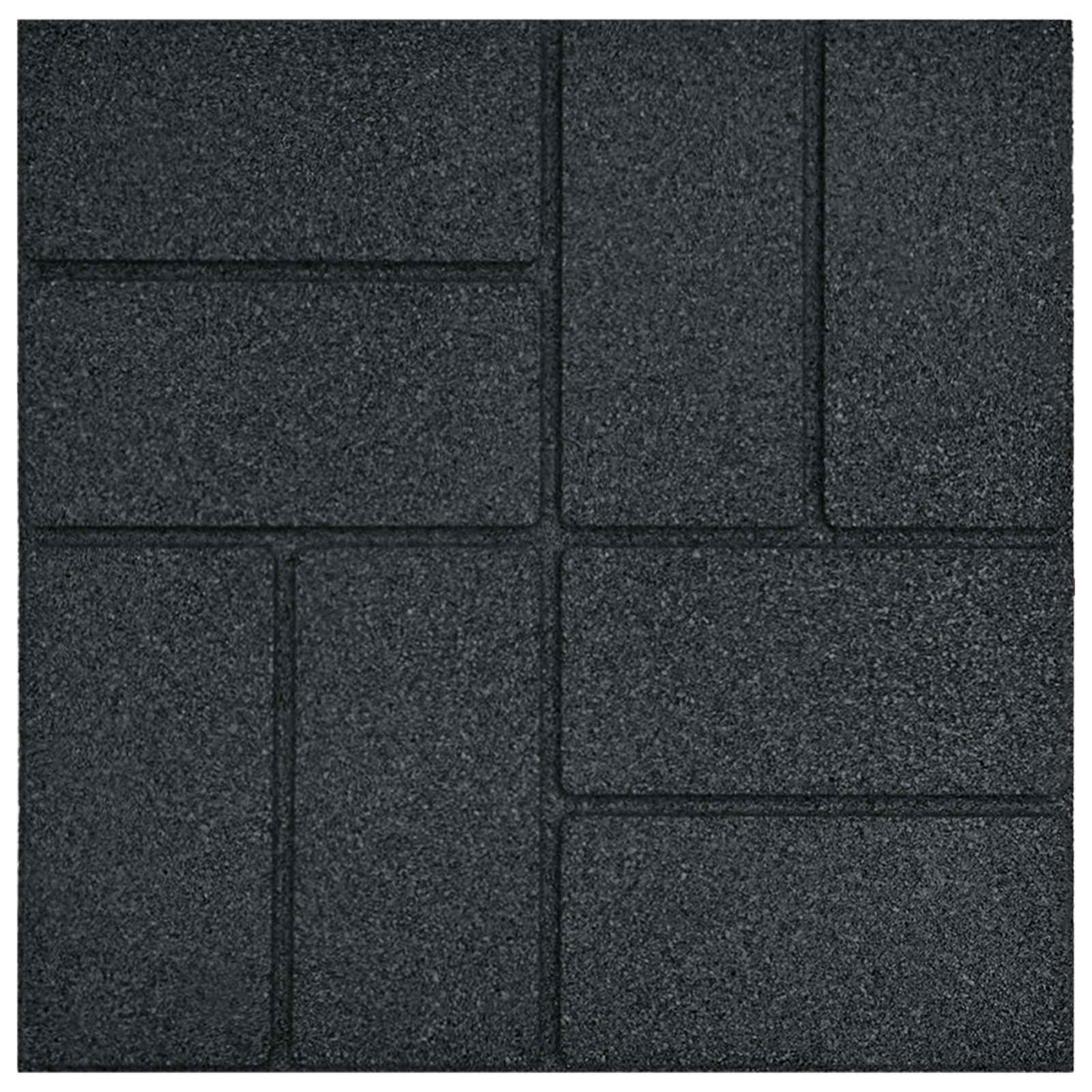 vidaXL Πέτρα βήματος 6 pcs Μαύρο 40,5 x 40,5 x 2 εκ. Λάστιχο