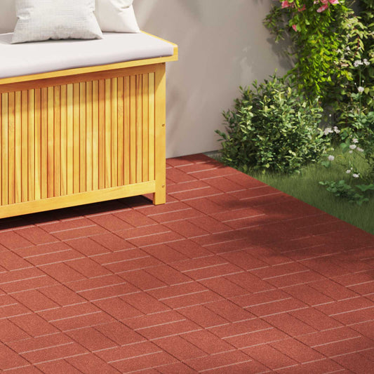 vidaXL Πέτρα βήματος 6 pcs Κόκκινο 40,5 x 40,5 x 2 εκ. Λάστιχο