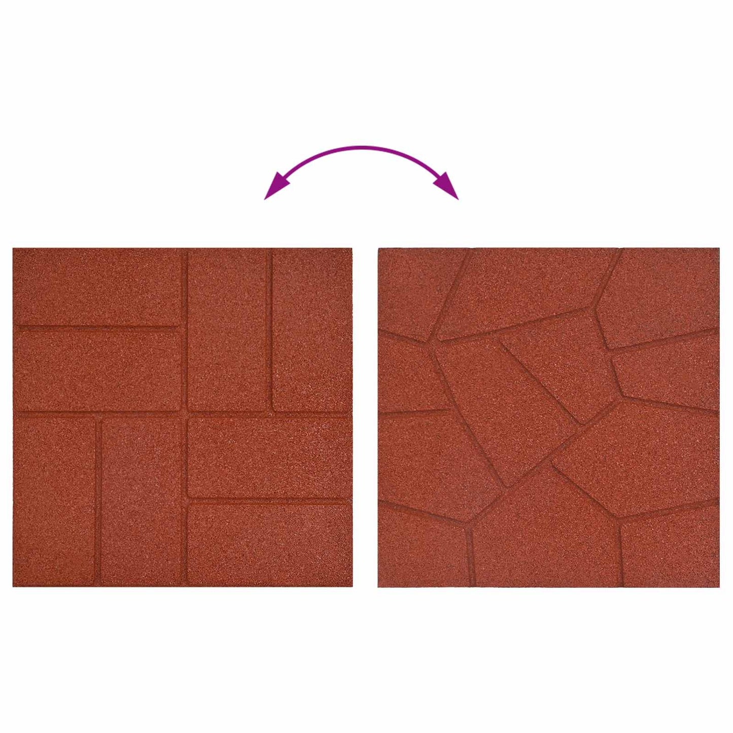 vidaXL Πέτρα βήματος 6 pcs Κόκκινο 40,5 x 40,5 x 2 εκ. Λάστιχο