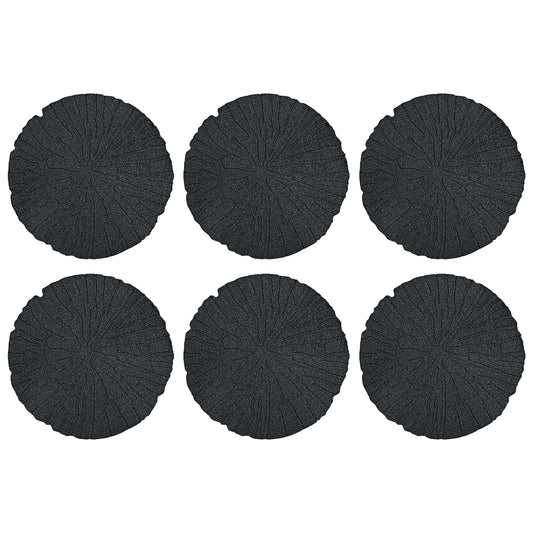 vidaXL Πέτρα βήματος 6 pcs Μαύρο Ø 45 x 1,8 εκ Λάστιχο