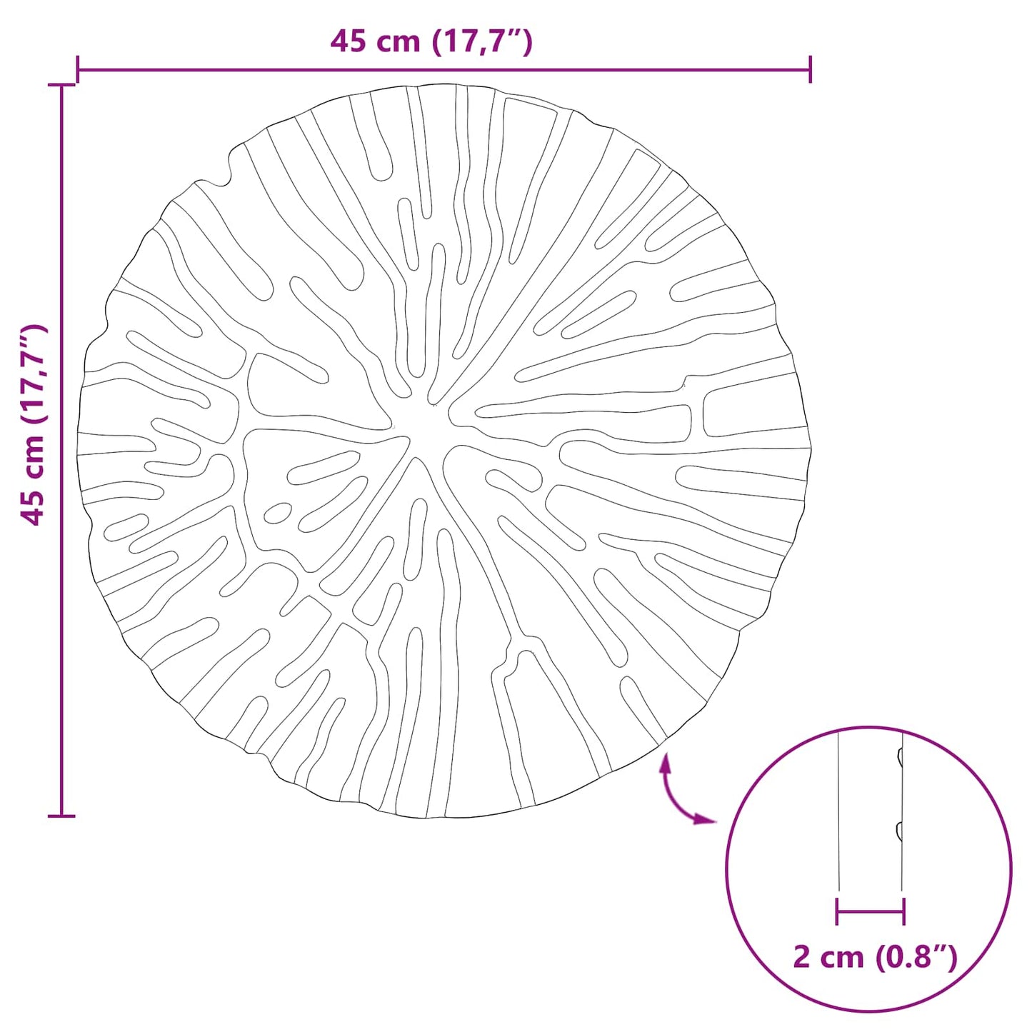vidaXL Πέτρα βήματος 6 pcs Μαύρο Ø 45 x 1,8 εκ Λάστιχο