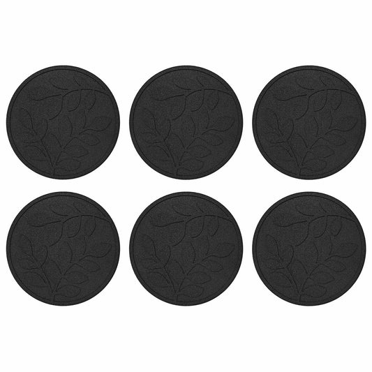 vidaXL Πέτρα βήματος 6 pcs Μαύρο Ø 44 x 2 εκ. Λάστιχο