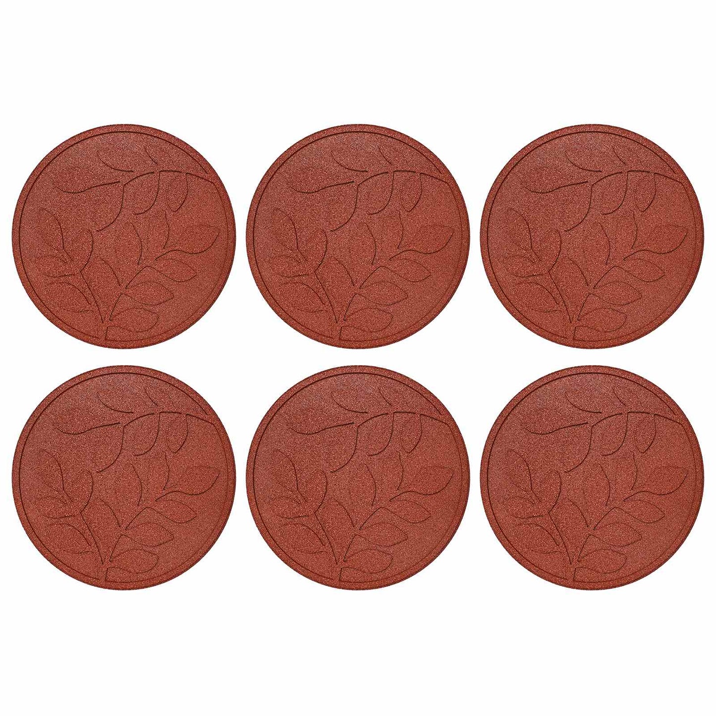 vidaXL Πέτρα βήματος 6 pcs Κόκκινο Ø 44 x 2 εκ. Λάστιχο