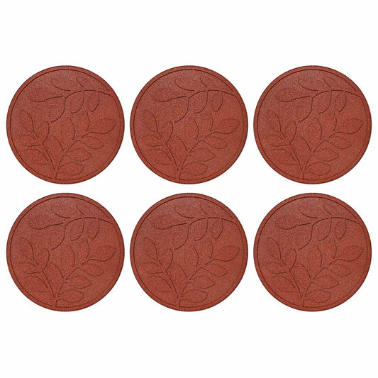 vidaXL Πέτρα βήματος 6 pcs Κόκκινο Ø 44 x 2 εκ. Λάστιχο