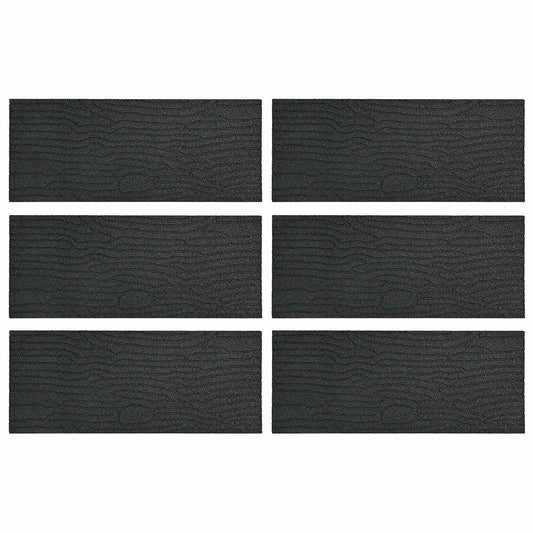vidaXL Πέτρα βήματος 6 pcs Μαύρο 60,5 x 25 x 2 εκ Λάστιχο