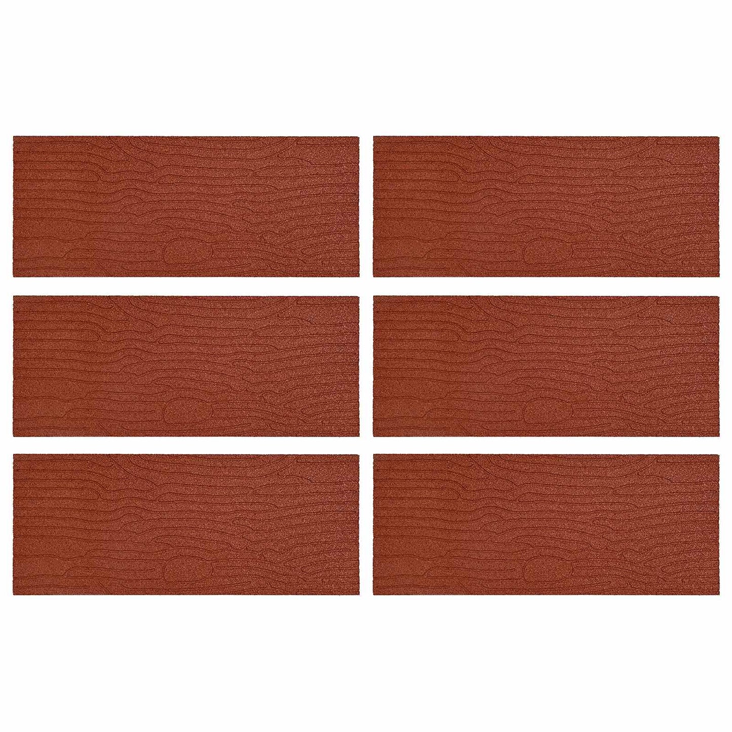 vidaXL Πέτρα βήματος 6 pcs Κόκκινο 60,5 x 25 x 2 εκ Λάστιχο