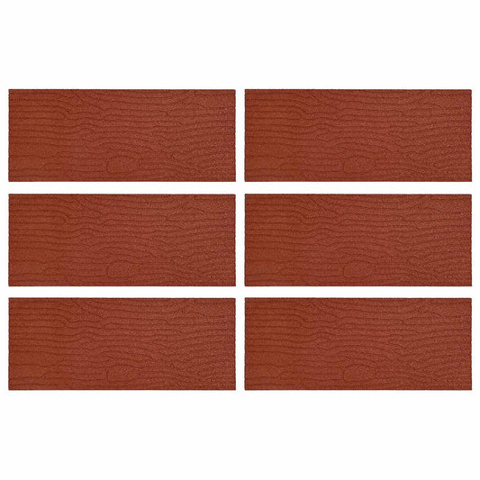 vidaXL Πέτρα βήματος 6 pcs Κόκκινο 60,5 x 25 x 2 εκ Λάστιχο