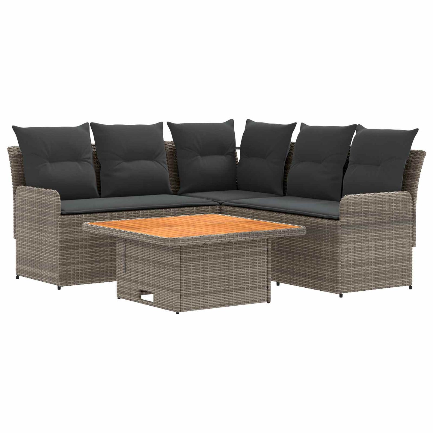 vidaXL Σύνολα επίπλων με μαξιλάρι 4 pcs Γκρι και Σκούρο Γκρι Ράτα PE
