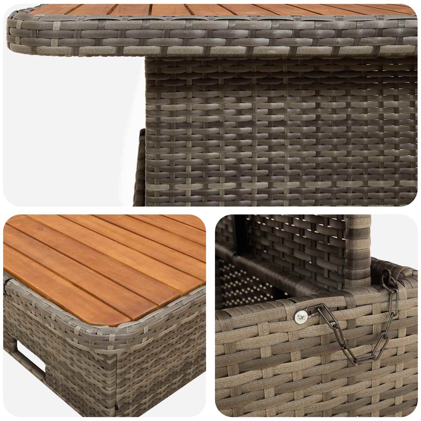 vidaXL Σύνολα επίπλων με μαξιλάρι 6 pcs Γκρι και Σκούρο Γκρι Ράτα PE