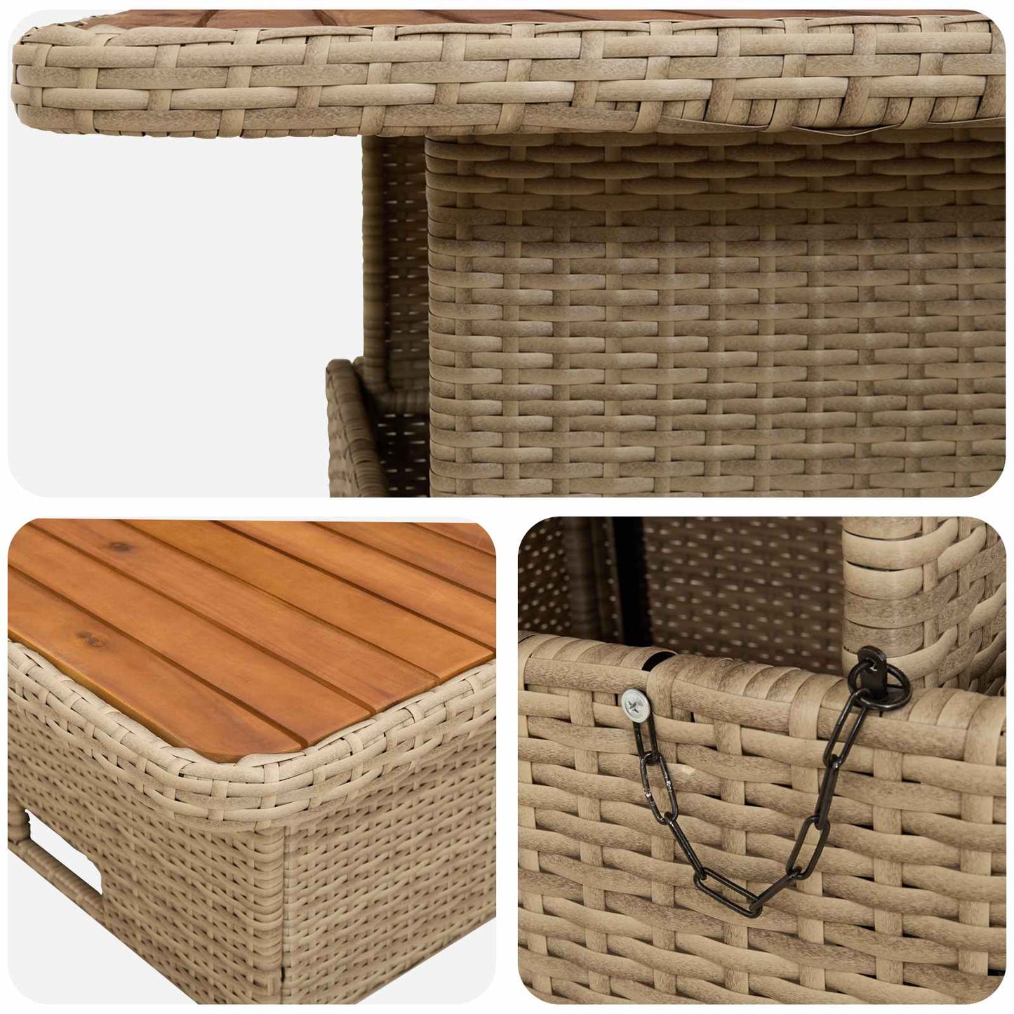 vidaXL Σύνολα επίπλων με μαξιλάρι 6 pcs Μπεζ και Κρέμα Ράτα PE