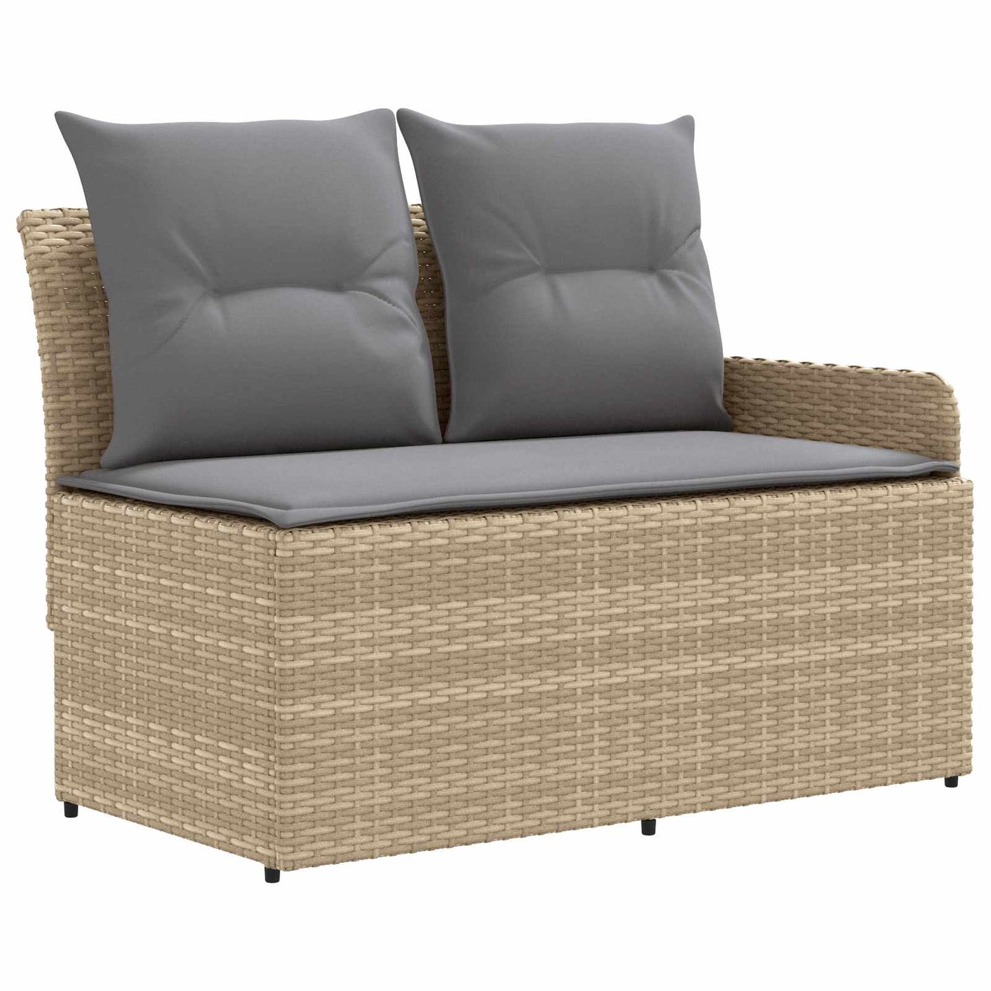 vidaXL Σύνολα επίπλων με μαξιλάρι 7 pcs Μπέζ και Ανοιχτό Γκρι Ράτα PE