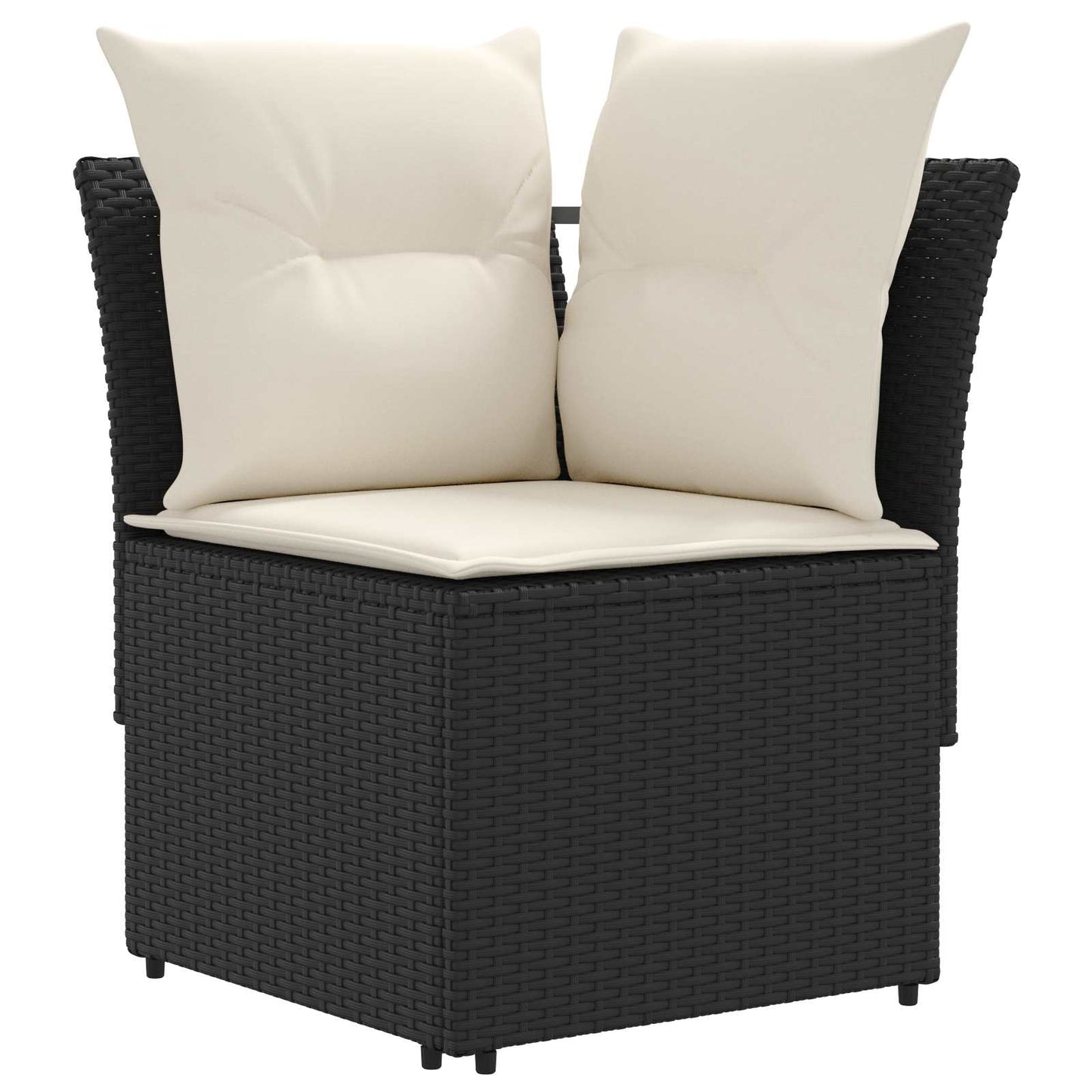 vidaXL Σύνολα επίπλων με μαξιλάρι 8 pcs Μαύρο και Κρέμα Ράτα PE