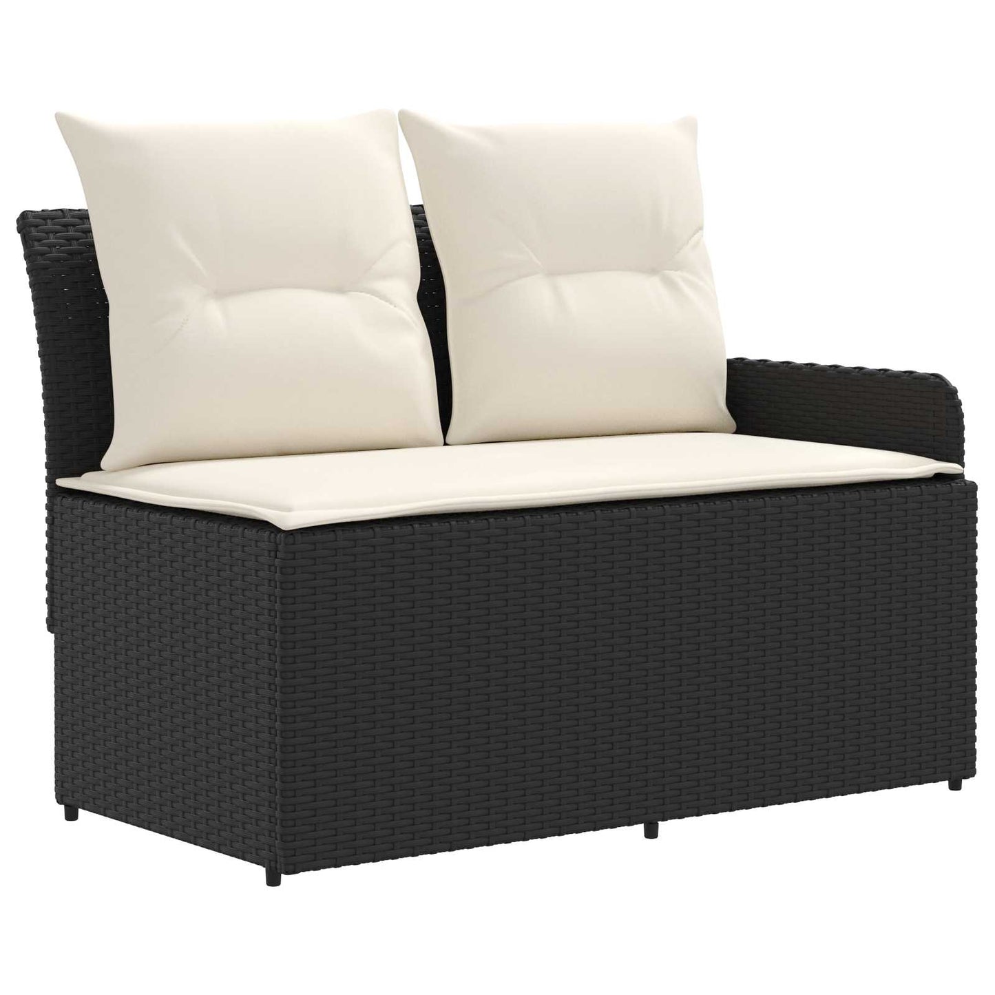 vidaXL Σύνολα επίπλων με μαξιλάρι 8 pcs Μαύρο και Κρέμα Ράτα PE