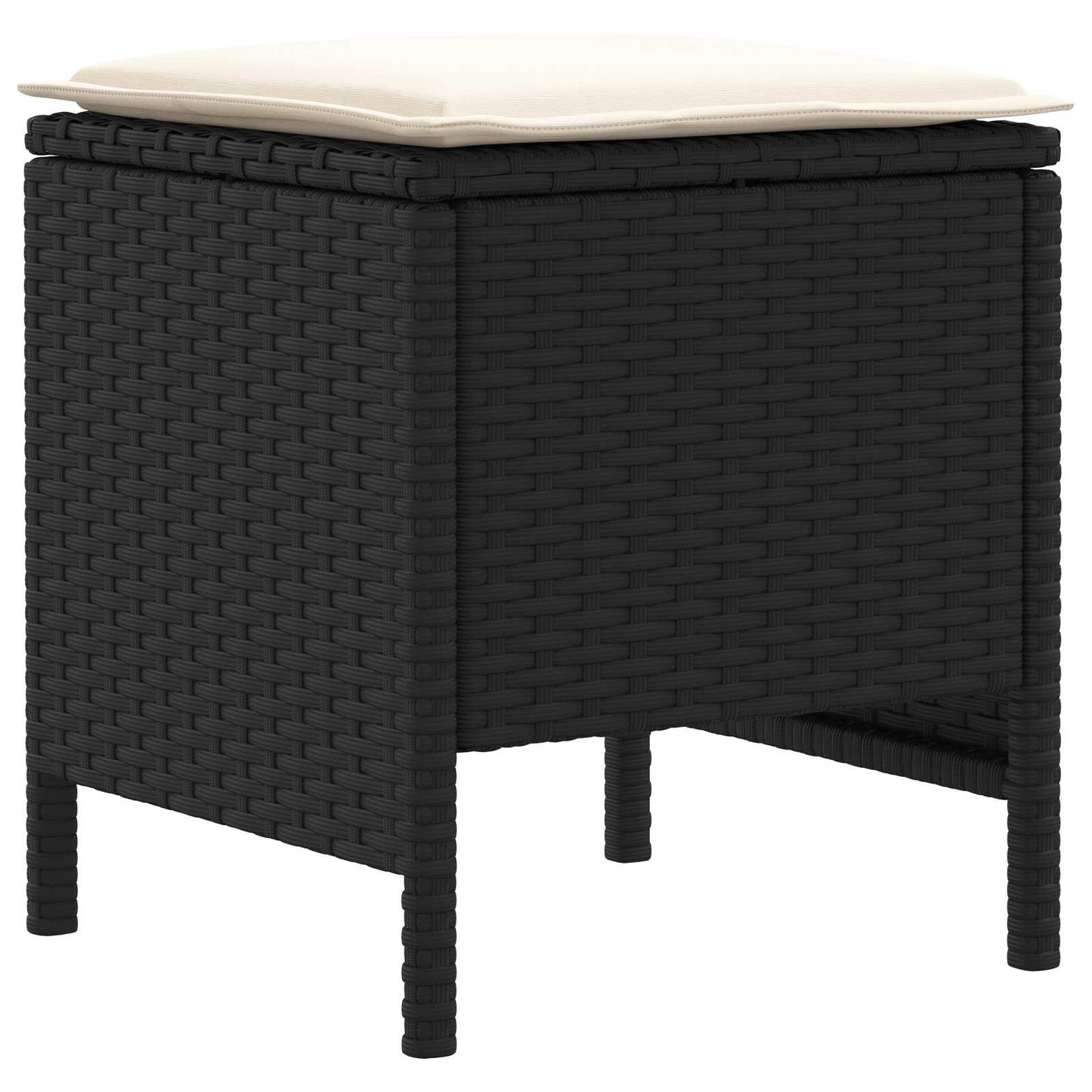 vidaXL Σύνολα επίπλων με μαξιλάρι 8 pcs Μαύρο και Κρέμα Ράτα PE
