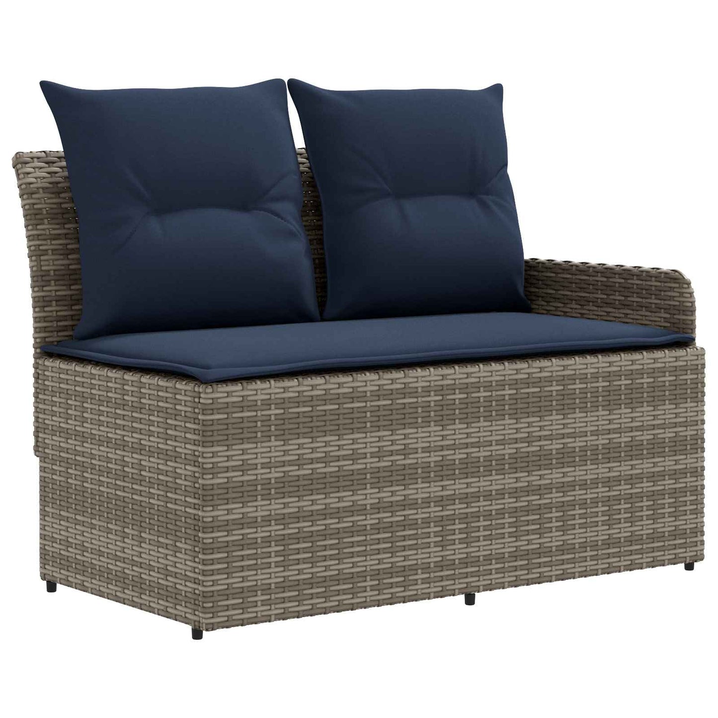 vidaXL Σύνολα επίπλων με μαξιλάρι 5 pcs Γκρι και Navy Blue Ράτα PE