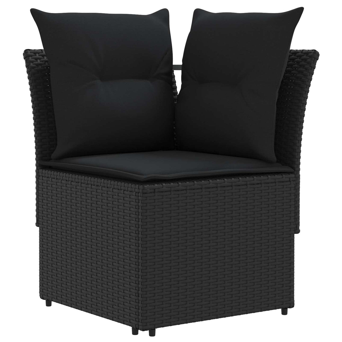 vidaXL Σύνολα επίπλων με μαξιλάρι 7 pcs Μαύρο Ράτα PE