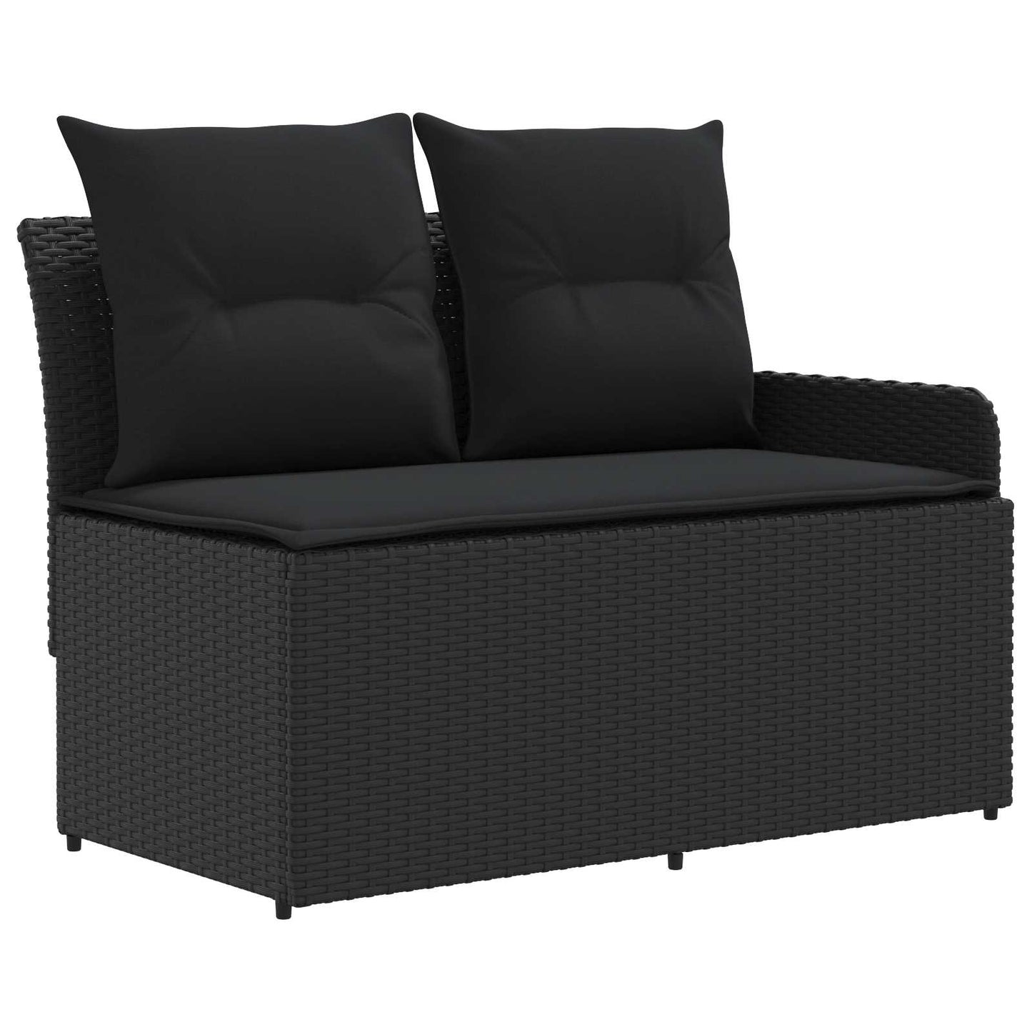 vidaXL Σύνολα επίπλων με μαξιλάρι 7 pcs Μαύρο Ράτα PE